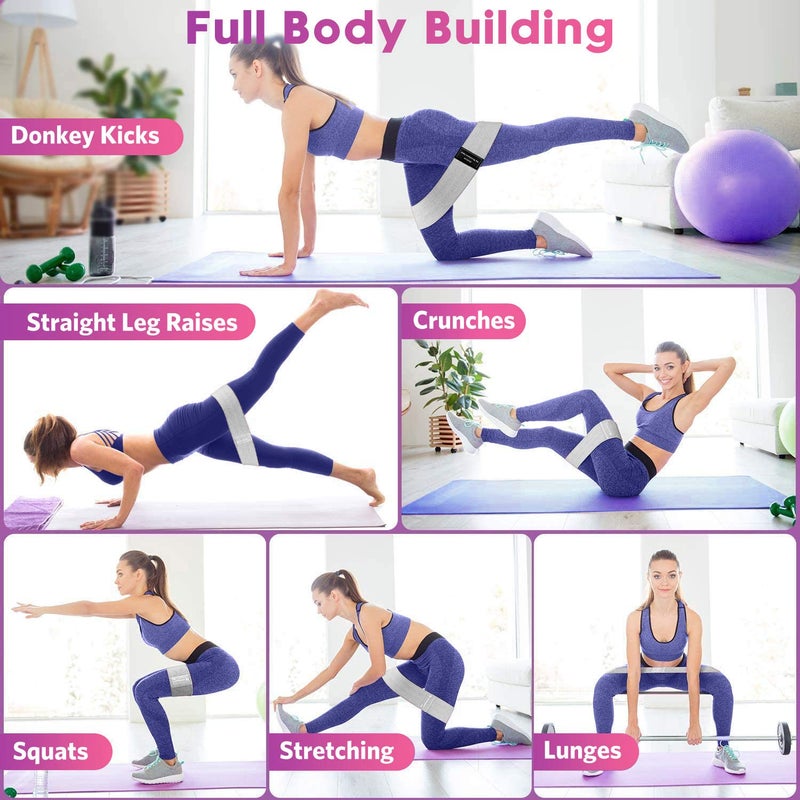 RenoJ Booty Resistance Bands Set, Renoj Non Slip Hip Exercise Bands for Legs and Butt Women [3 Set] - Image 5